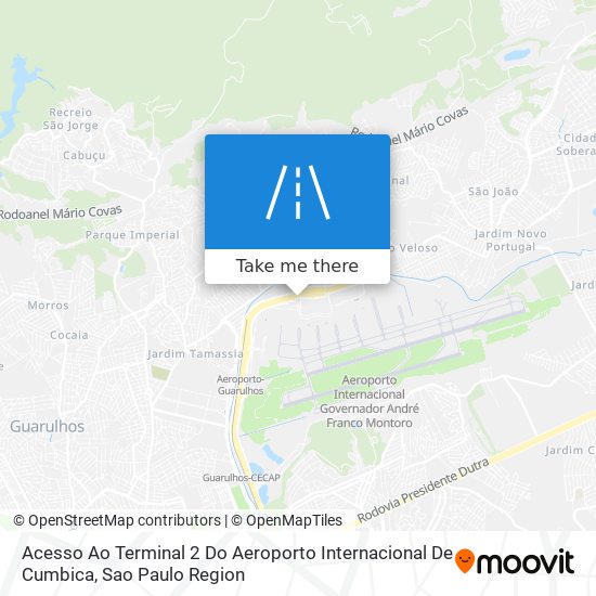 Mapa Acesso Ao Terminal 2 Do Aeroporto Internacional De Cumbica