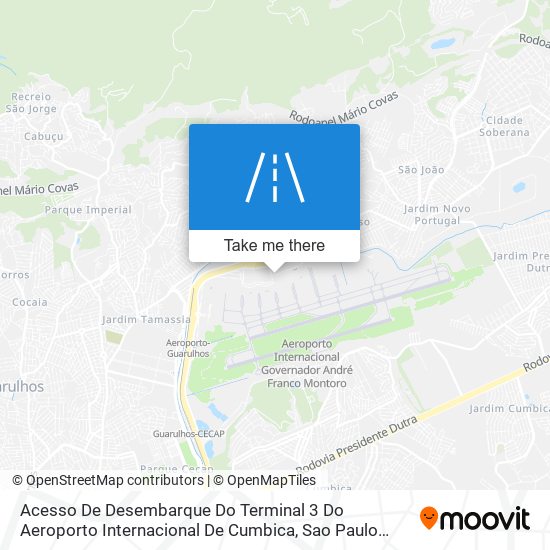 Acesso De Desembarque Do Terminal 3 Do Aeroporto Internacional De Cumbica map