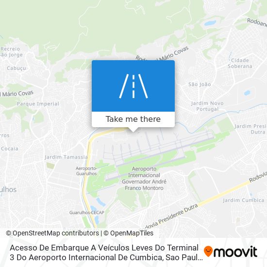 Mapa Acesso De Embarque A Veículos Leves Do Terminal 3 Do Aeroporto Internacional De Cumbica