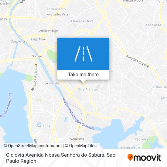 Ciclovia Avenida Nossa Senhora do Sabará map
