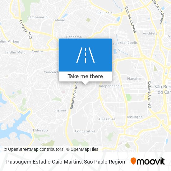 Mapa Passagem Estádio Caio Martins