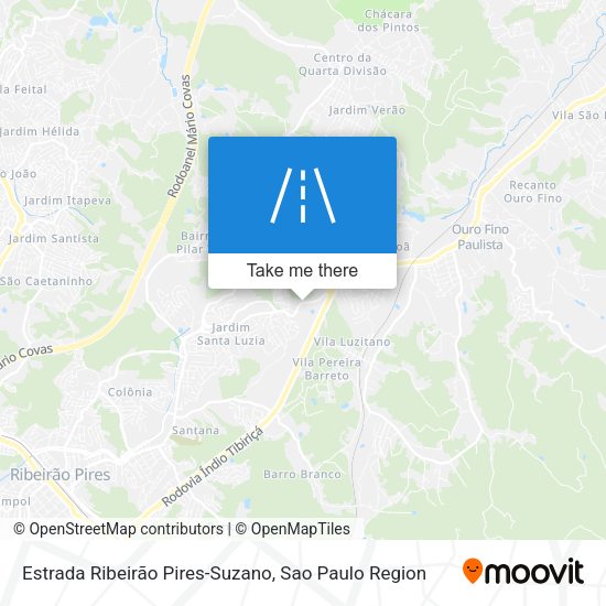 Estrada Ribeirão Pires-Suzano map