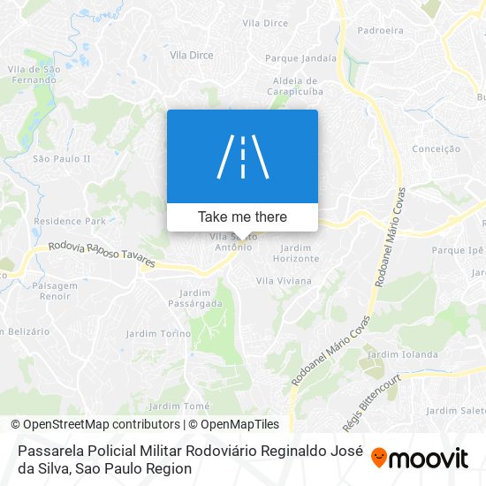 Passarela Policial Militar Rodoviário Reginaldo José da Silva map