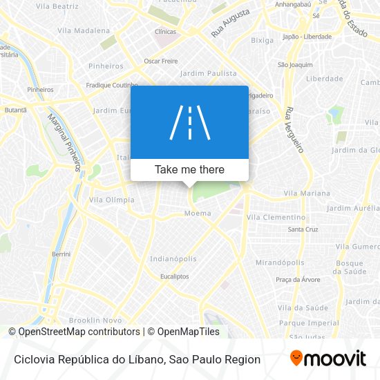 Ciclovia República do Líbano map