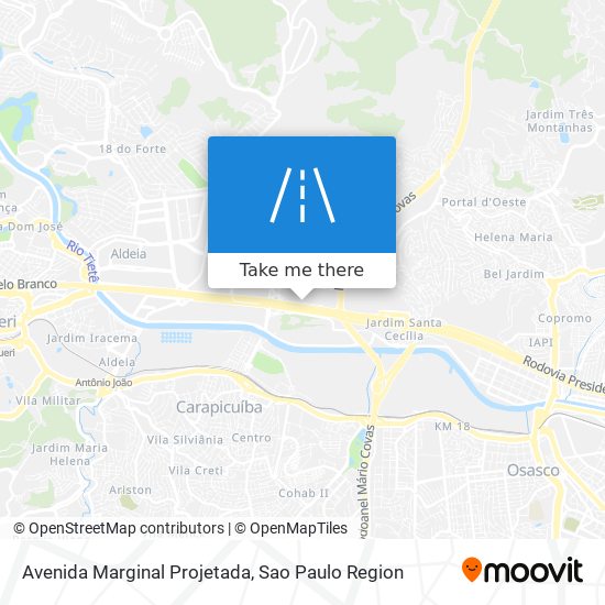 Mapa Avenida Marginal Projetada