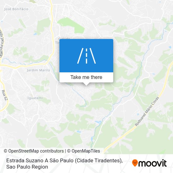 Estrada Suzano A São Paulo (Cidade Tiradentes) map
