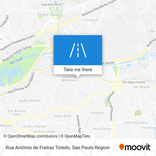 Rua Antônio de Freitas Toledo map