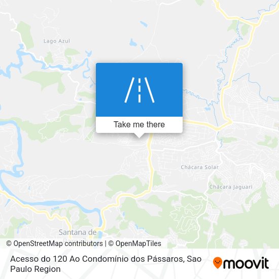 Acesso do 120 Ao Condomínio dos Pássaros map