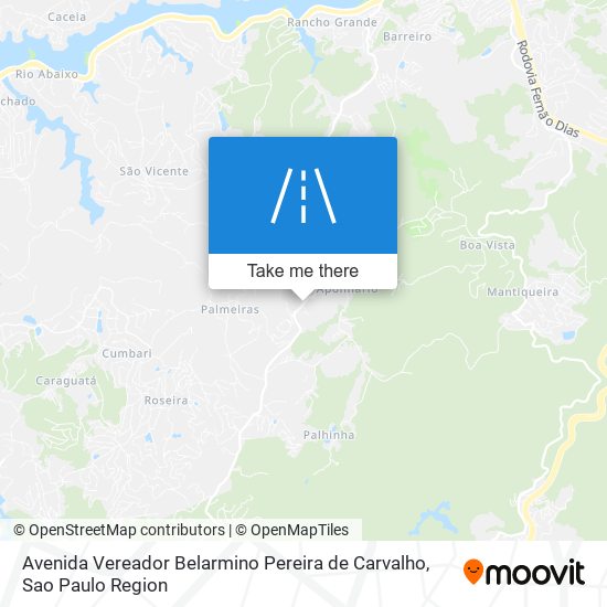 Mapa Avenida Vereador Belarmino Pereira de Carvalho