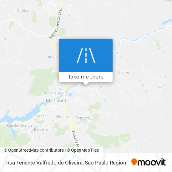 Mapa Rua Tenente Valfredo de Oliveira