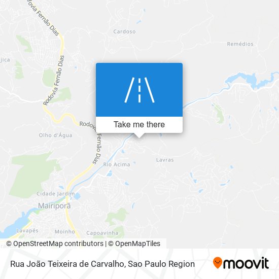 Rua João Teixeira de Carvalho map