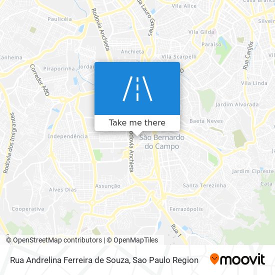 Mapa Rua Andrelina Ferreira de Souza