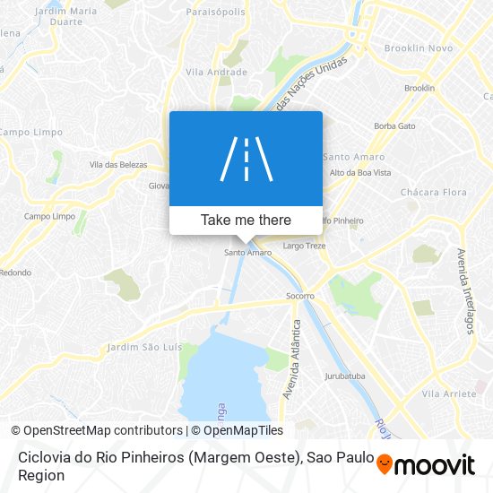 Ciclovia do Rio Pinheiros (Margem Oeste) map