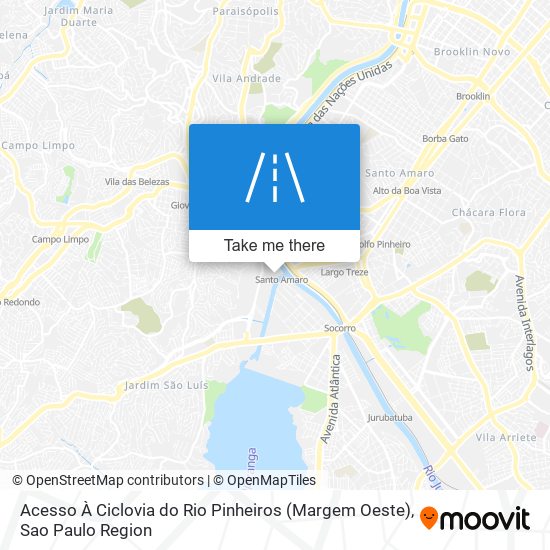 Mapa Acesso À Ciclovia do Rio Pinheiros (Margem Oeste)