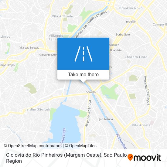 Ciclovia do Rio Pinheiros (Margem Oeste) map