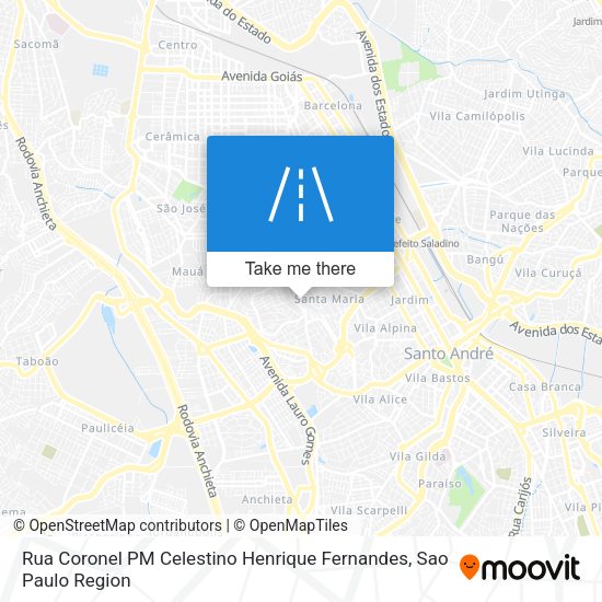 Rua Coronel PM Celestino Henrique Fernandes map