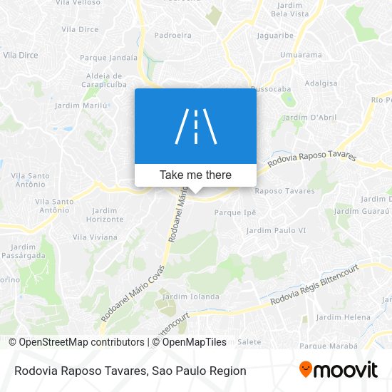 Rodovia Raposo Tavares map