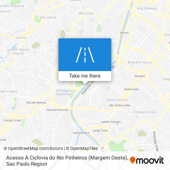 Mapa Acesso À Ciclovia do Rio Pinheiros (Margem Oeste)