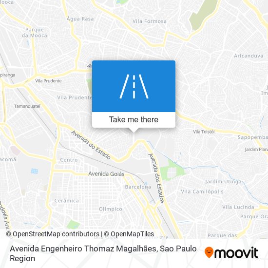 Mapa Avenida Engenheiro Thomaz Magalhães