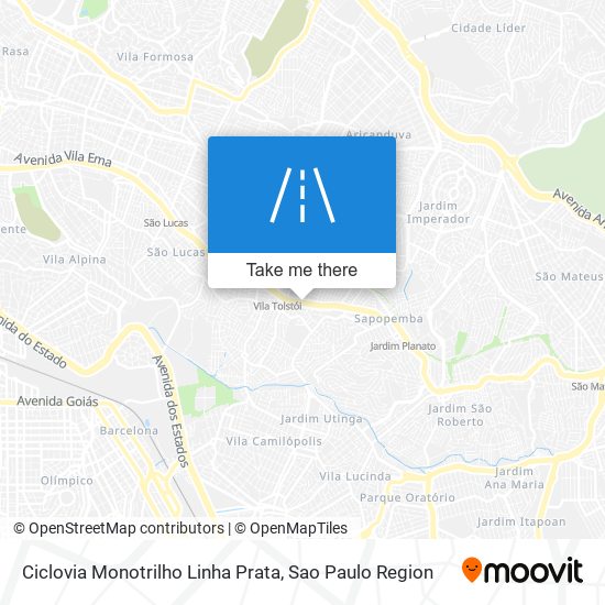 Ciclovia Monotrilho Linha Prata map