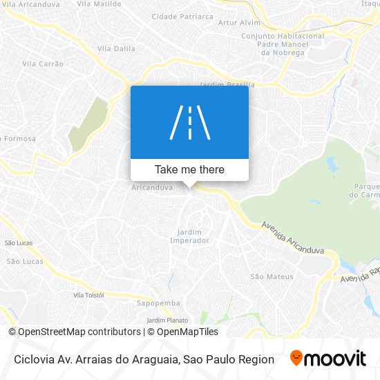 Mapa Ciclovia Av. Arraias do Araguaia