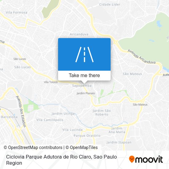 Ciclovia Parque Adutora de Rio Claro map