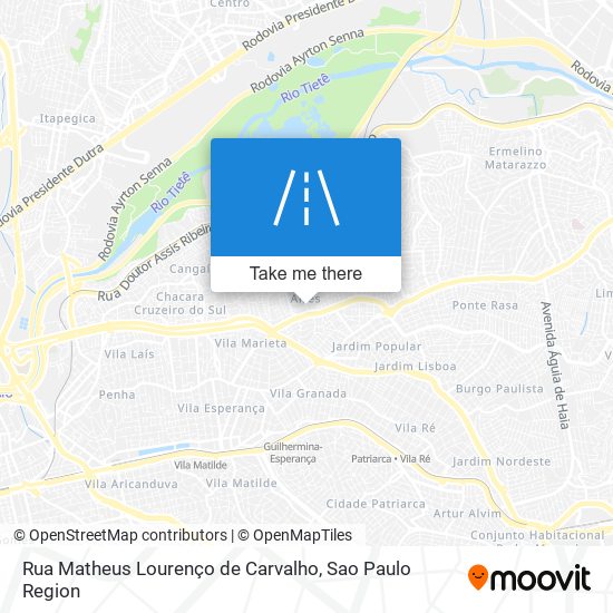 Mapa Rua Matheus Lourenço de Carvalho