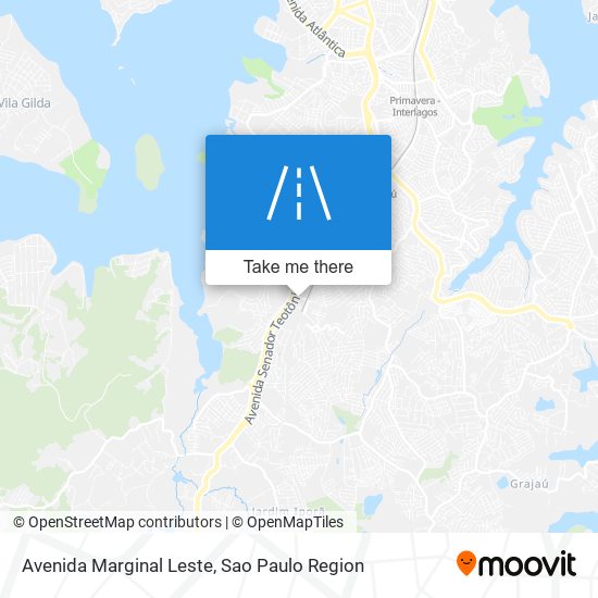 Mapa Avenida Marginal Leste