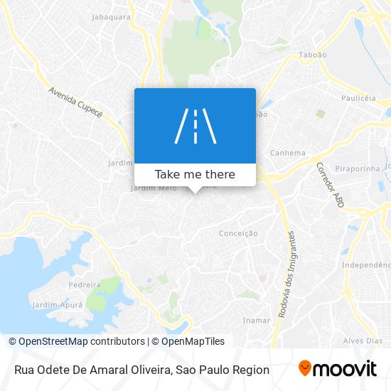 Mapa Rua Odete De Amaral Oliveira