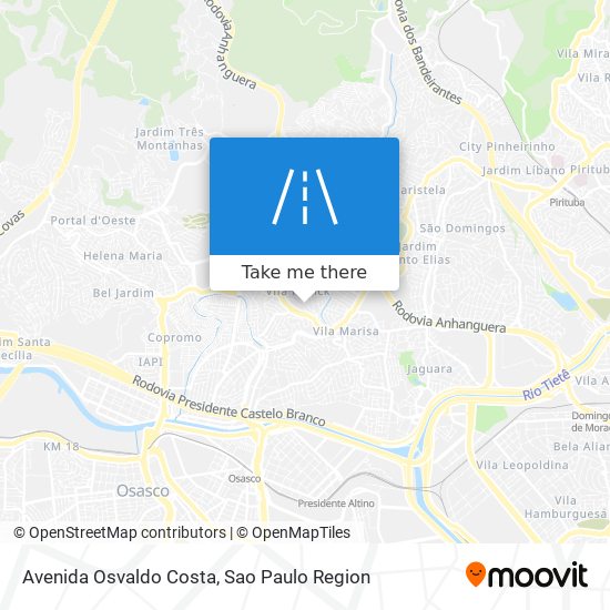 Mapa Avenida Osvaldo Costa