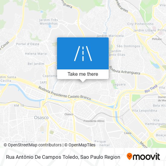 Mapa Rua Antônio De Campos Toledo