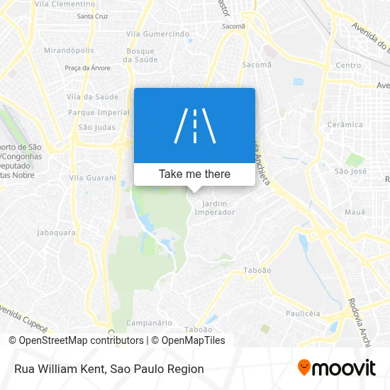 Rua William Kent map