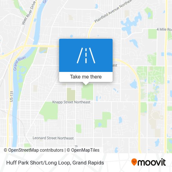 Huff Park Short/Long Loop map