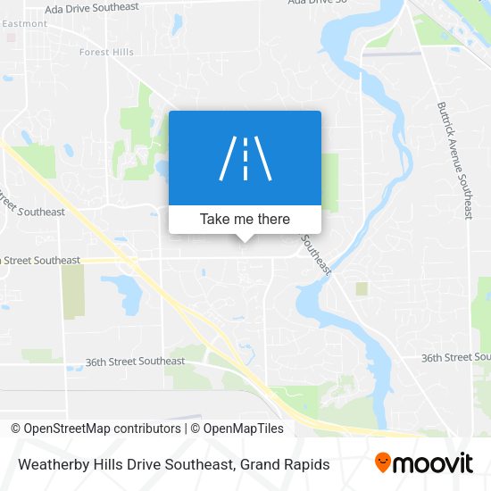 Weatherby Hills Drive Southeast map