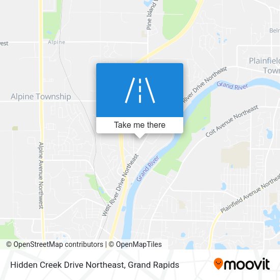 Hidden Creek Drive Northeast map