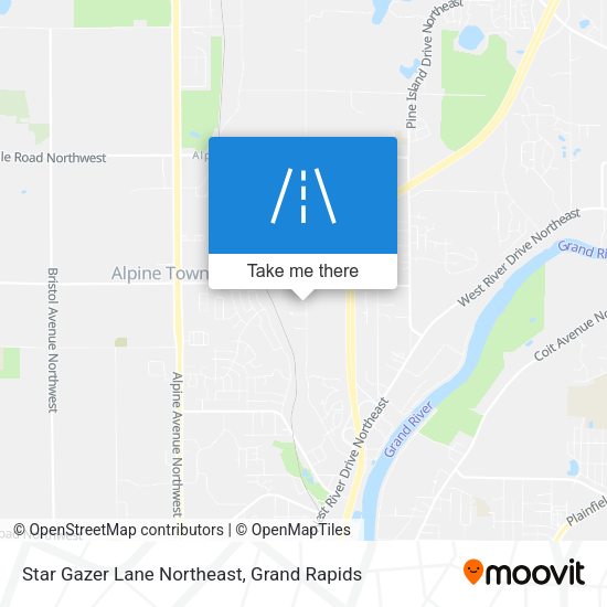 Star Gazer Lane Northeast map