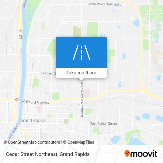 Cedar Street Northeast map