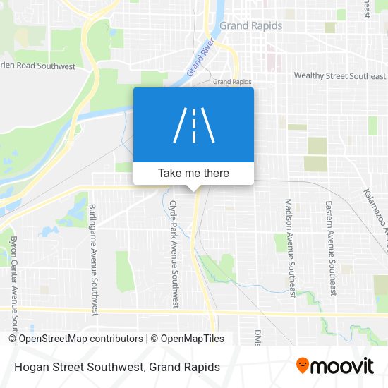 Hogan Street Southwest map