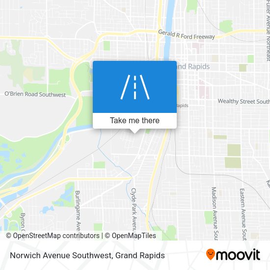 Norwich Avenue Southwest map