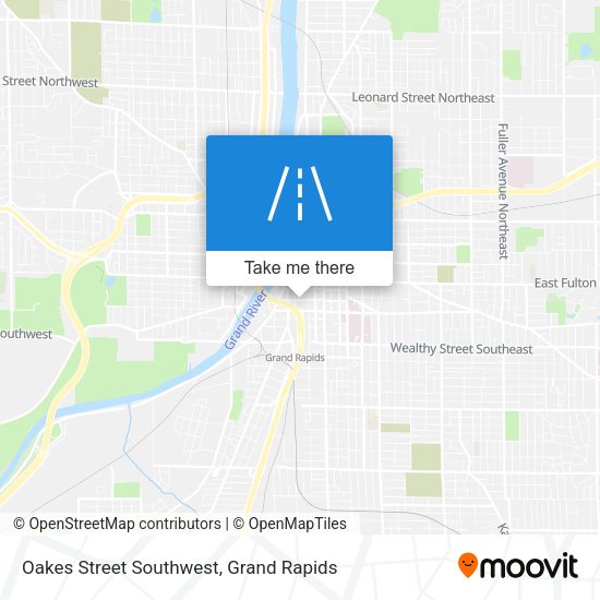 Oakes Street Southwest map