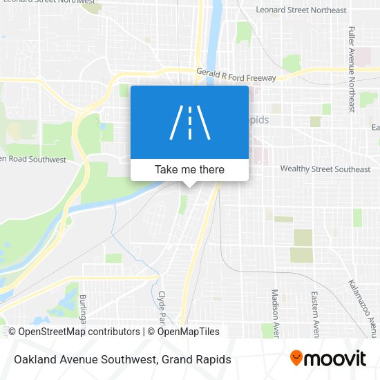 Oakland Avenue Southwest map