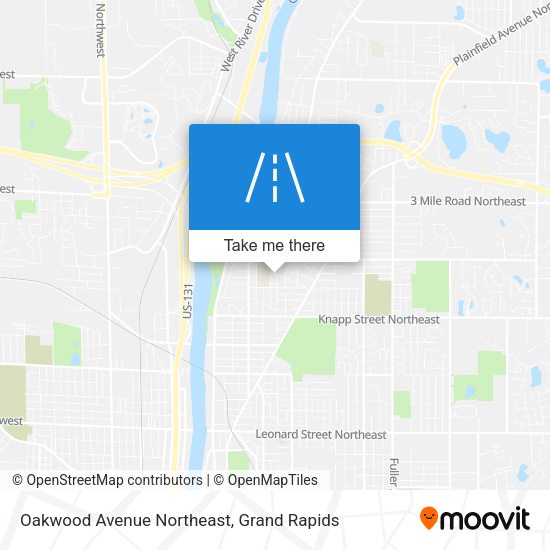 Oakwood Avenue Northeast map