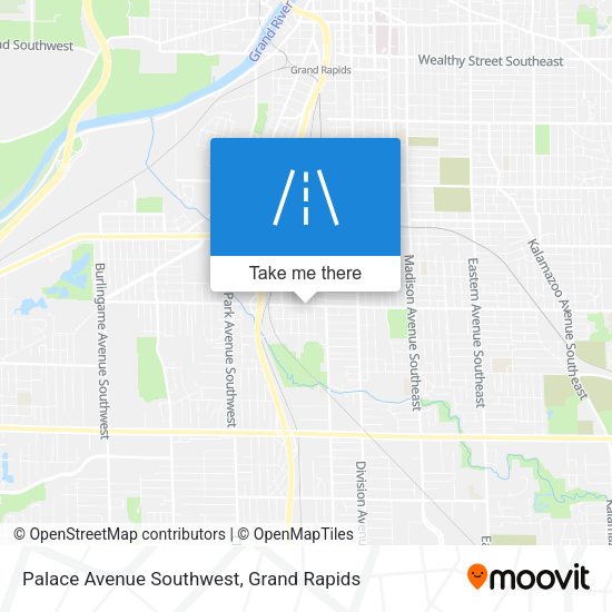 Palace Avenue Southwest map
