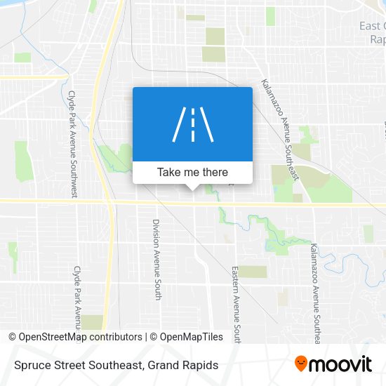 Spruce Street Southeast map