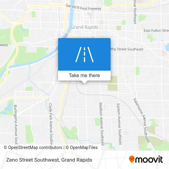 Zeno Street Southwest map