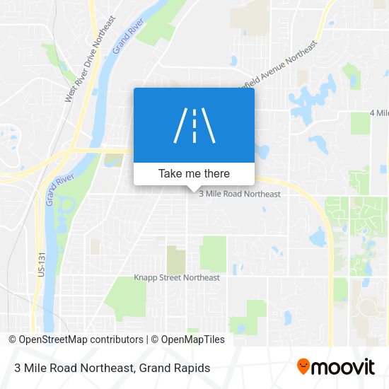 3 Mile Road Northeast map