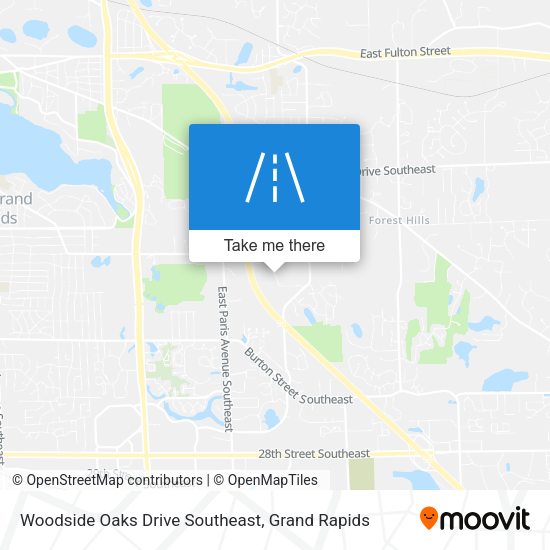 Mapa de Woodside Oaks Drive Southeast
