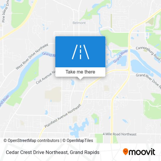 Cedar Crest Drive Northeast map