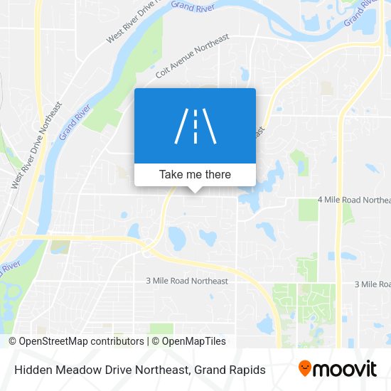 Hidden Meadow Drive Northeast map