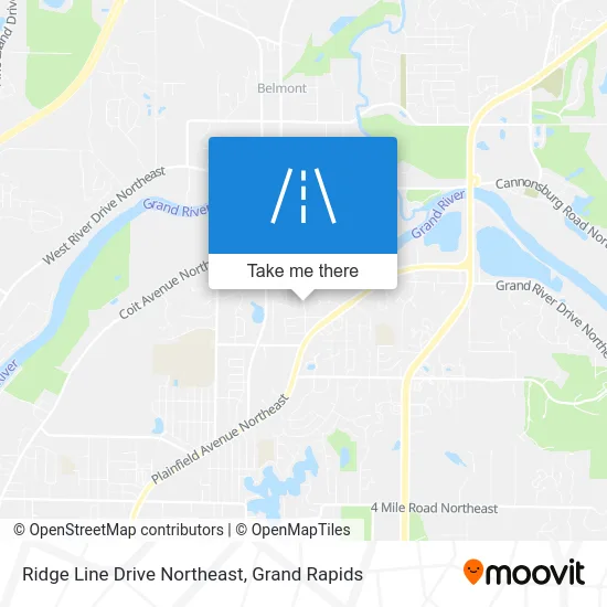 Ridge Line Drive Northeast map